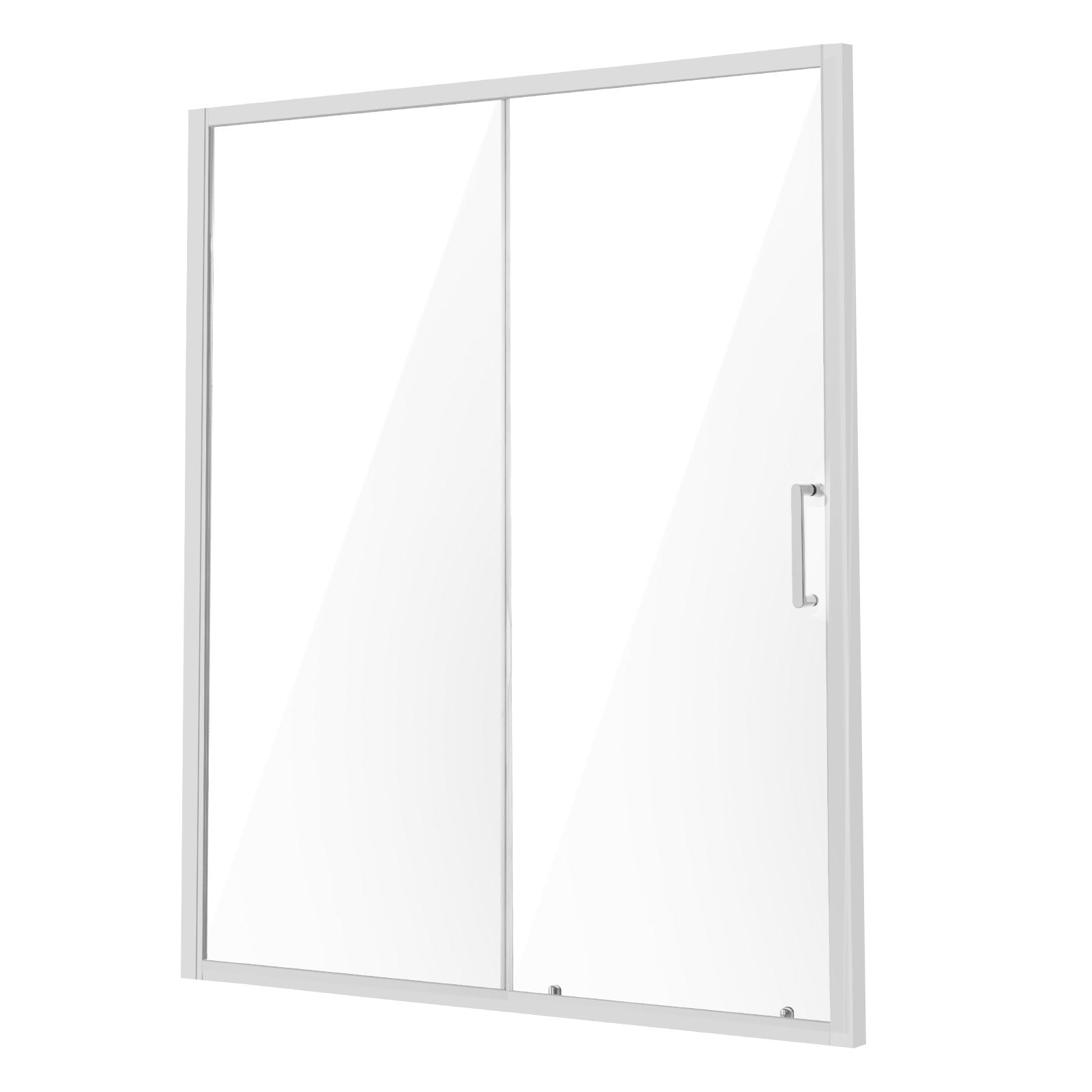 Semi-frameless Shower Door 57.7-59" x 70" SGCC Tempered Glass 1/4" Chrome V952-DBKSYMTLYSM6LNGAYV0
