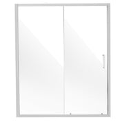 Semi-frameless Shower Door 57.7-59" x 70" SGCC Tempered Glass 1/4" Chrome V952-DBKSYMTLYSM6LNGAYV0