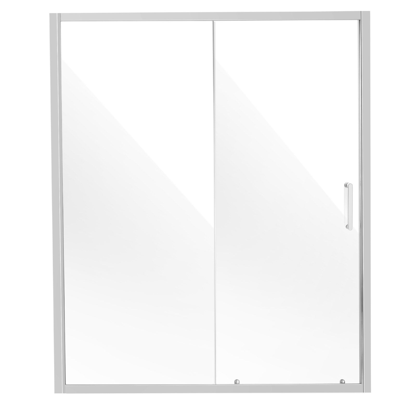 Semi-frameless Shower Door 57.7-59" x 70" SGCC Tempered Glass 1/4" Chrome V952-DBKSYMTLYSM6LNGAYV0