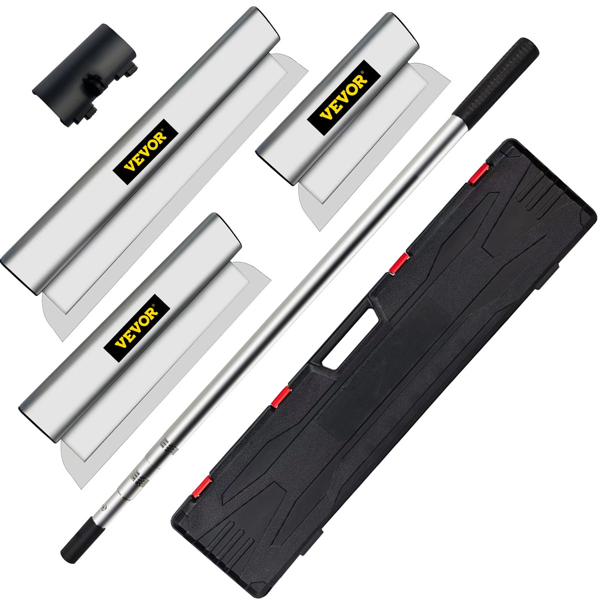 Skimming Blade Set,10"+16"+24" Blades + 35"-78" Extension Handle, European Stainless Steel Construction V952-DBSNZGD101624KO0VV0