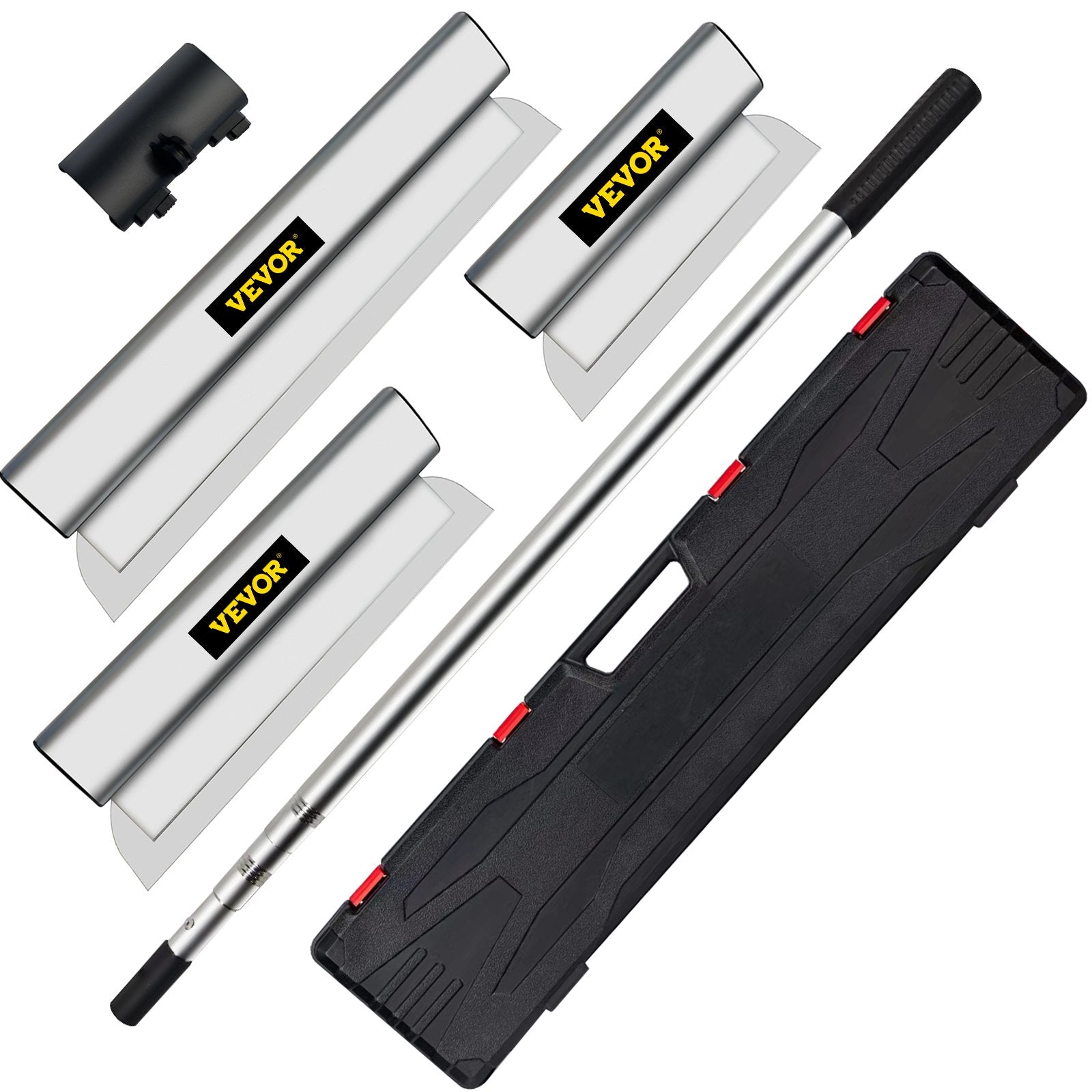 Skimming Blade Set,10"+16"+24" Blades + 35"-78" Extension Handle, European Stainless Steel Construction V952-DBSNZGD101624KO0VV0