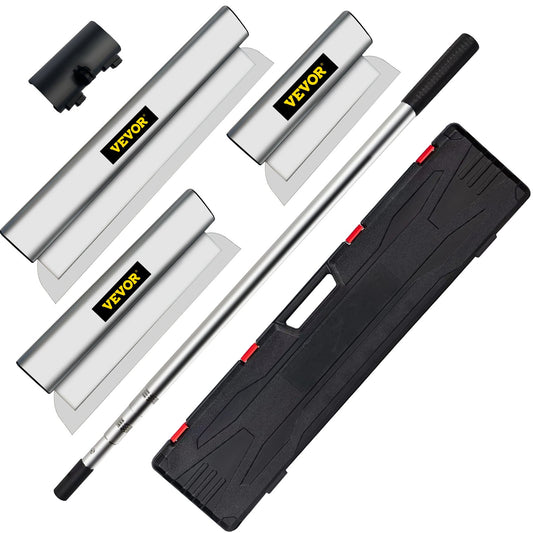 Skimming Blade Set,10"+16"+24" Blades + 35"-78" Extension Handle, European Stainless Steel Construction V952-DBSNZGD101624KO0VV0