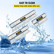Skimming Blade Set,10"+16"+24" Blades + 35"-78" Extension Handle, European Stainless Steel Construction V952-DBSNZGD101624KO0VV0