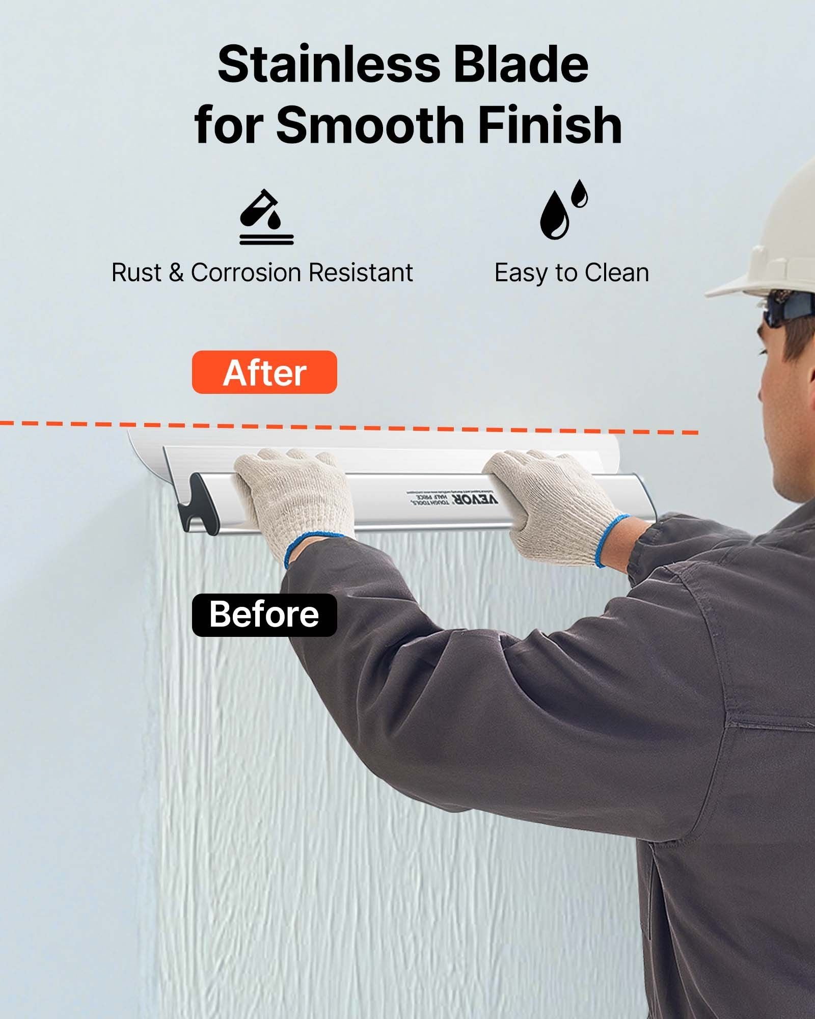 Drywall Skimming Blade Putty Knife Combo 10/24/32in Trowel Tool w/ Handle V952-DBSNZGD102432BCAHV0