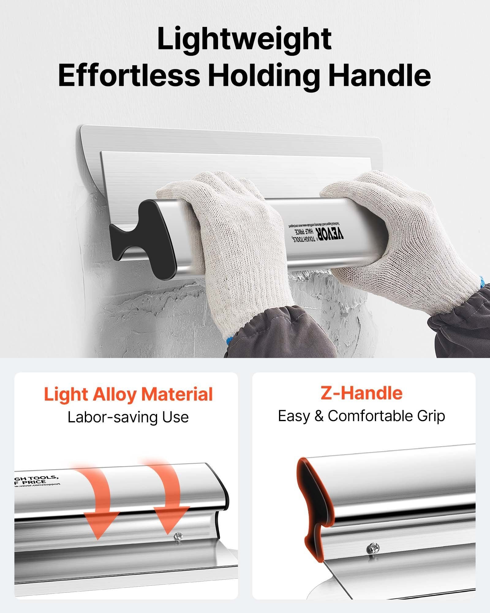 Drywall Skimming Blade Putty Knife Combo 10/24/32in Trowel Tool w/ Handle V952-DBSNZGD102432BCAHV0