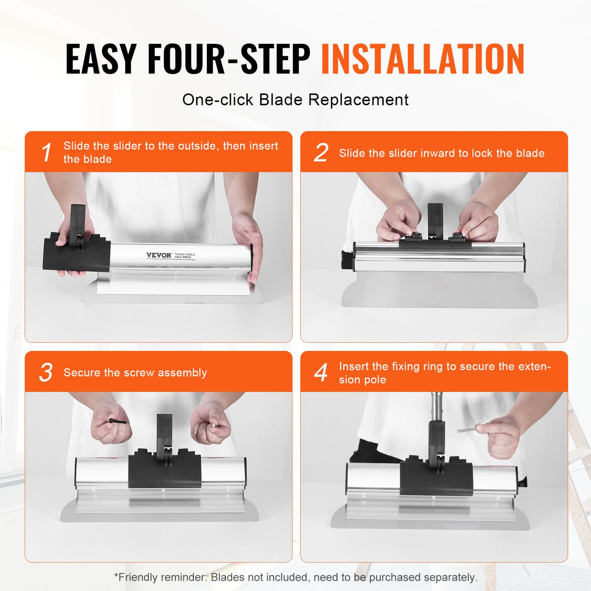 Drywall Skimming Kit, Handle + Fixator Smoothing Knife Accessory, Professional Skim Coat Tools For Drywall, V952-DBSNZGDTZB1P3OCKDV0