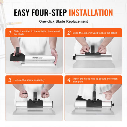 Drywall Skimming Blade Set, 10/16/24/32/40 in Skimming Blades + 34-81.6 in Extension Handle Pole, Stainless V952-DBSNZGDTZB5P39Z0LV0