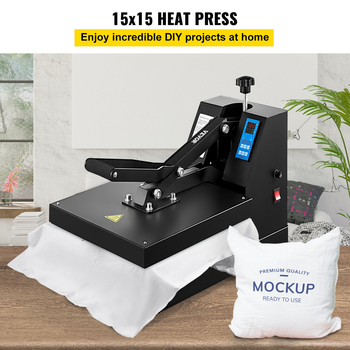 Heat Press 15X15 Inch Heat Press Machine Industrial Quality Power T Shirt Heat Press Sublimation Machine V952-DBTHJ15X15RZYTHJ1V3