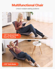 Floor Chair, 6-Position Adjustable Meditation Chair with Back Support, Folding Sofa Chair for Reading TV V952-DBYQBKWFS000DD52CV0