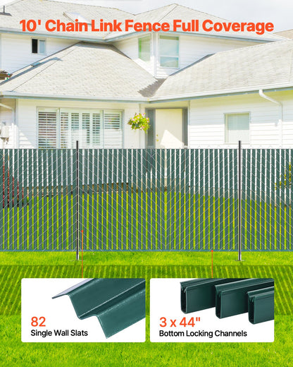Bottom Locking Privacy Slats, Single-Wall Vertical Bottom-Locking Slats for Chain-Link Fence, High-Density V952-DBYSBTDBPE4FL2OHIV0