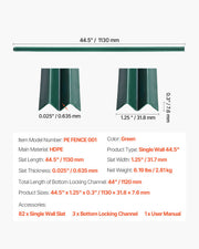 Bottom Locking Privacy Slats, Single-Wall Vertical Bottom-Locking Slats for Chain-Link Fence, High-Density V952-DBYSBTDBPE4FL2OHIV0