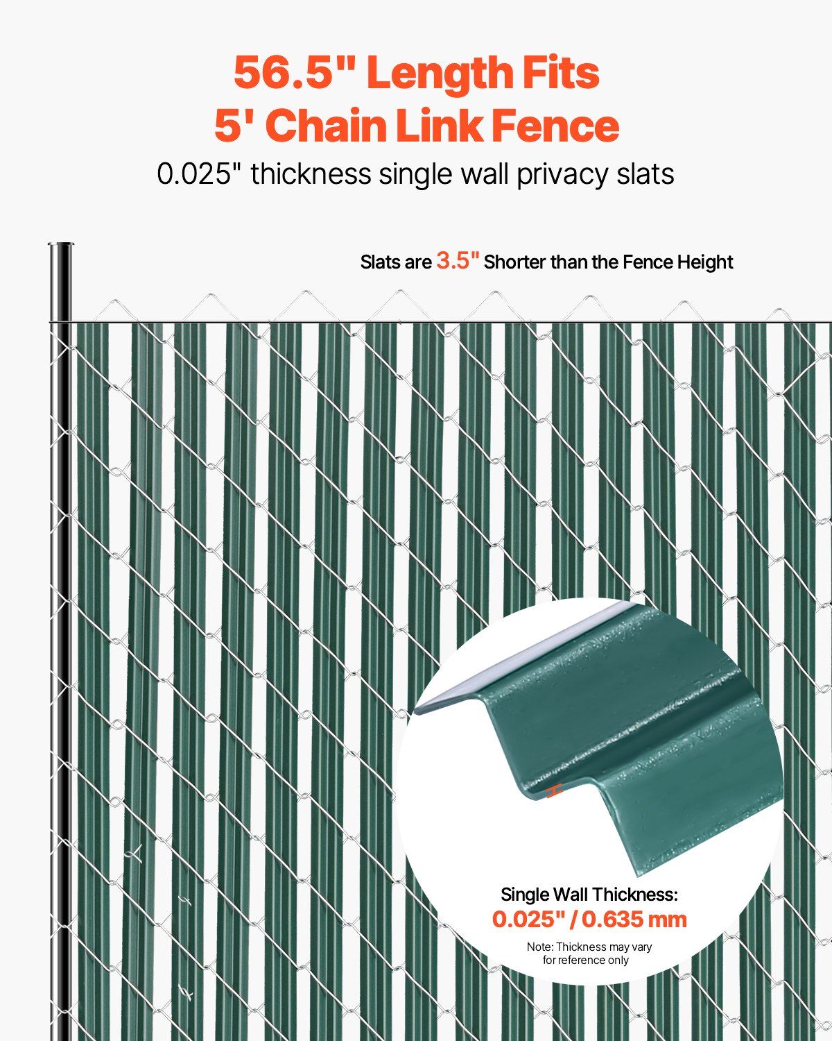 Bottom Locking Privacy Slats, Single-Wall Vertical Bottom-Locking Slats for Chain-Link Fence, High-Density V952-DBYSBTDBPE5FG3HV0V0