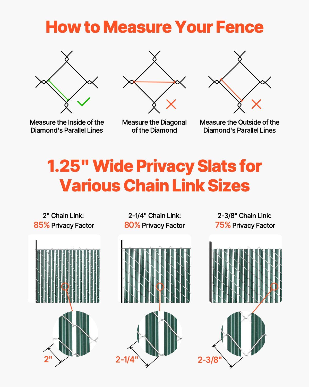 Bottom Locking Privacy Slats, Single-Wall Vertical Bottom-Locking Slats for Chain-Link Fence, High-Density V952-DBYSBTDBPE5FG3HV0V0