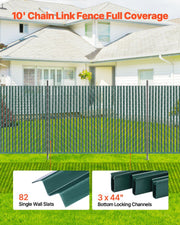 Bottom Locking Privacy Slats, Single-Wall Vertical Bottom-Locking Slats for Chain-Link Fence, High-Density V952-DBYSBTDBPE5FG3HV0V0