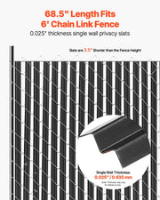Bottom Locking Privacy Slats, Single-Wall Vertical Bottom-Locking Slats for Chain-Link Fence, High-Density V952-DBYSBTDBPE6FQ52L1V0