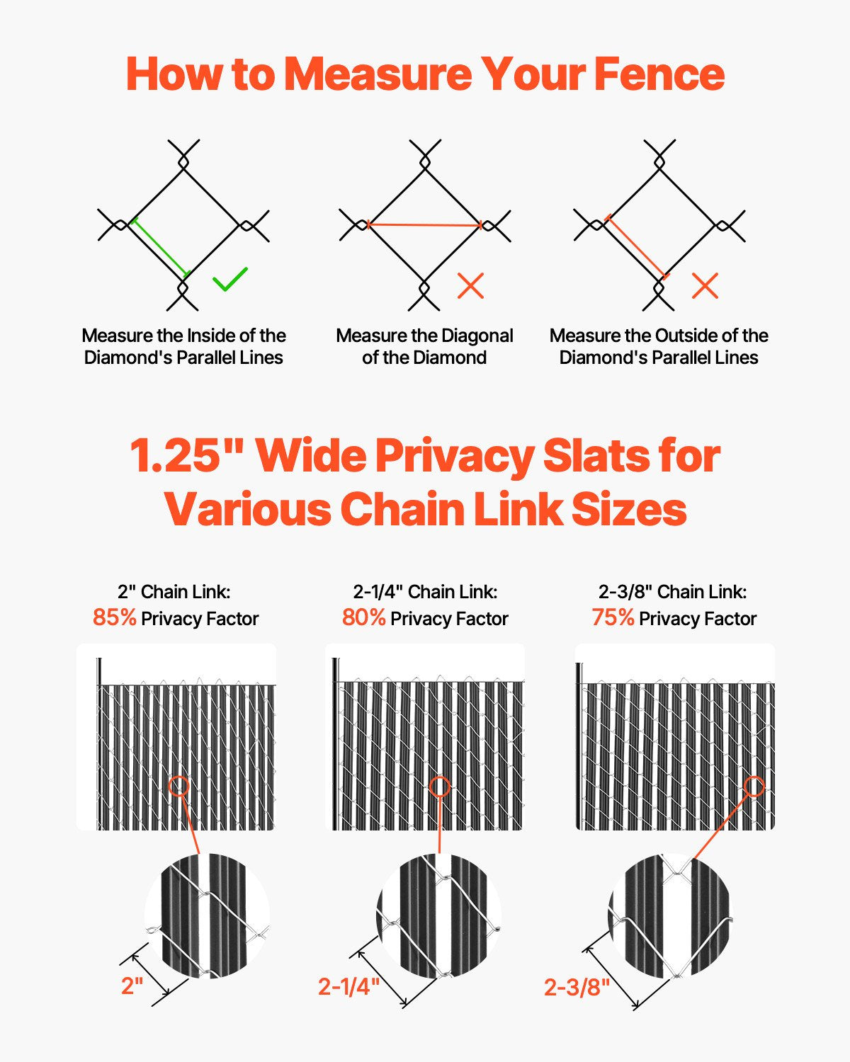Bottom Locking Privacy Slats, Single-Wall Vertical Bottom-Locking Slats for Chain-Link Fence, High-Density V952-DBYSBTDBPE6FQ52L1V0