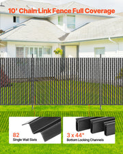 Bottom Locking Privacy Slats, Single-Wall Vertical Bottom-Locking Slats for Chain-Link Fence, High-Density V952-DBYSBTDBPE6FQ52L1V0