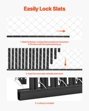 Bottom Locking Privacy Slats, Single-Wall Vertical Bottom-Locking Slats for Chain-Link Fence, High-Density V952-DBYSBTDBPE6FQ52L1V0
