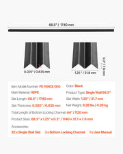 Bottom Locking Privacy Slats, Single-Wall Vertical Bottom-Locking Slats for Chain-Link Fence, High-Density V952-DBYSBTDBPE6FQ52L1V0