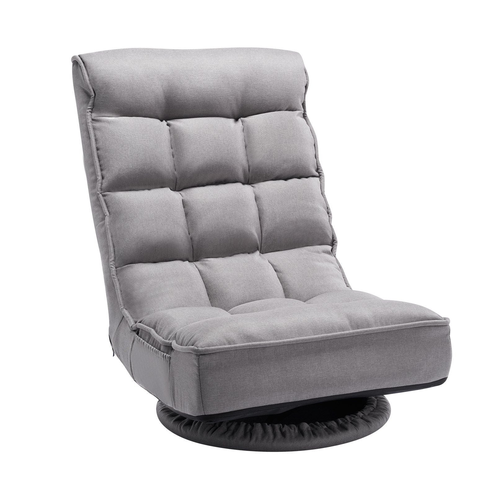Swivel Floor Gaming Chair, 360-Degree Rotating Floor Chair with 4 Adjustable Position Folding Backrest and V952-DBYXZKWFS000O4SU9V0
