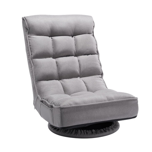 Swivel Floor Gaming Chair, 360-Degree Rotating Floor Chair with 4 Adjustable Position Folding Backrest and V952-DBYXZKWFS000O4SU9V0