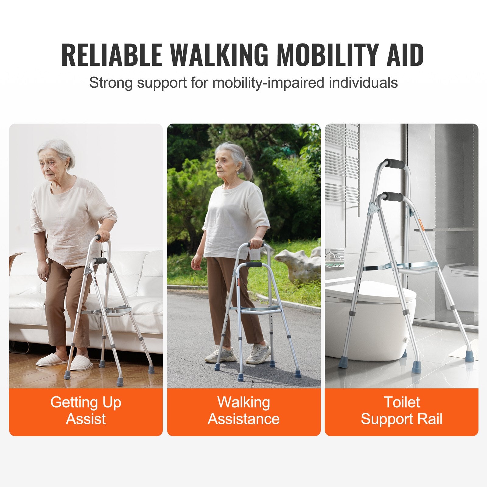 Folding Hemi Walker One Arm Mobility Walker for Senior & Adjustable Height V952-DBZXCL000000VUTKPV0