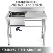 Handmade Sink Non-magnetic Stainless Steel Kitchen Sink Hand Made 1 Compartment 40.6 x 39.4 x 25.4 cm V952-DCBXGSCDYPT000001V0