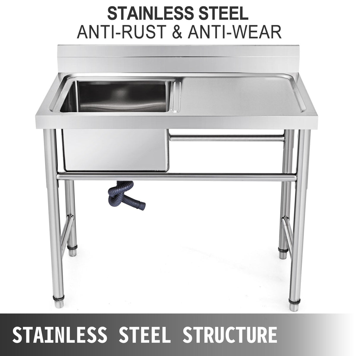 Handmade Sink Non-magnetic Stainless Steel Kitchen Sink Hand Made 1 Compartment 40.6 x 39.4 x 25.4 cm V952-DCBXGSCDYPT000001V0