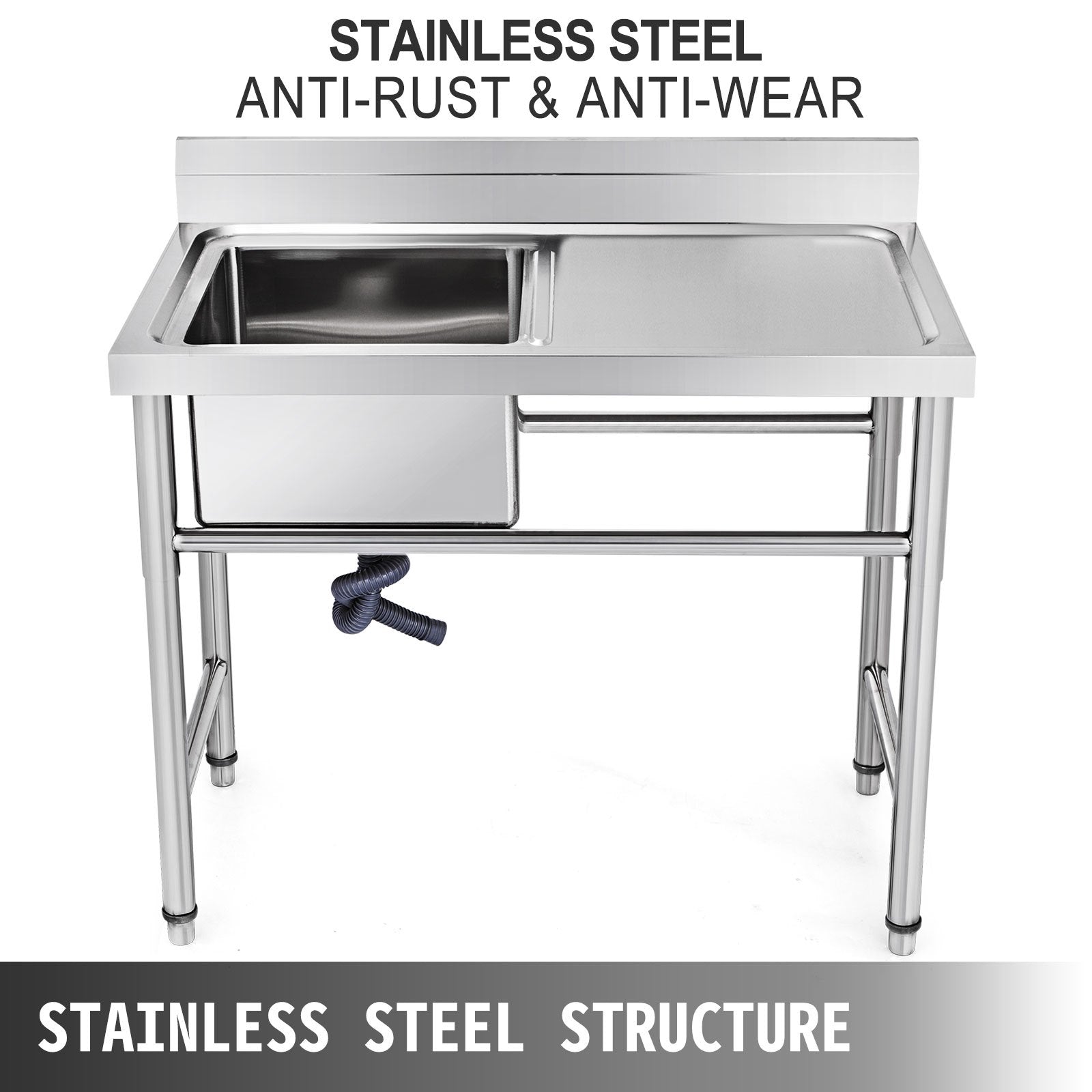 Handmade Sink Non-magnetic Stainless Steel Kitchen Sink Hand Made 1 Compartment 40.6 x 39.4 x 25.4 cm V952-DCBXGSCDYPT000001V0