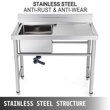 Handmade Sink Non-magnetic Stainless Steel Kitchen Sink Hand Made 1 Compartment 40.6 x 39.4 x 25.4 cm V952-DCBXGSCDYPT000001V0