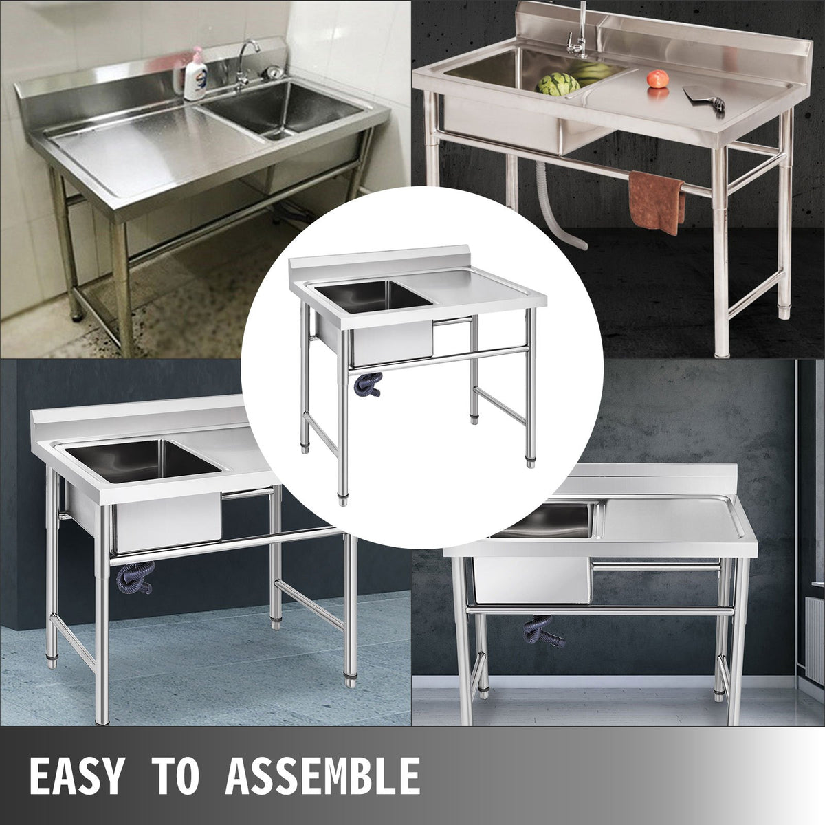 Handmade Sink Non-magnetic Stainless Steel Kitchen Sink Hand Made 1 Compartment 40.6 x 39.4 x 25.4 cm V952-DCBXGSCDYPT000001V0