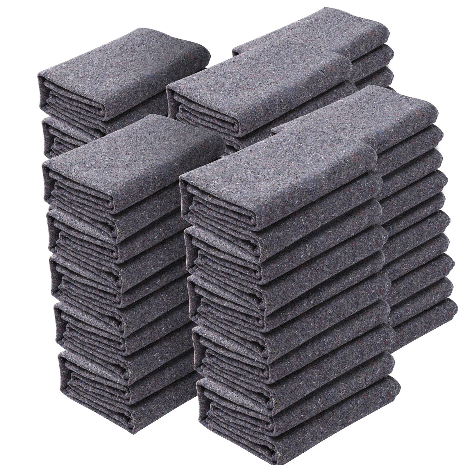 Moving Blankets, 72" x 54", 21 lbs/dz Weight, 24 Packs, Professional Recycled Cotton Packing Blanket, Large V952-DCBYT72X54INIXGUYV0
