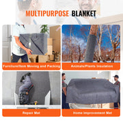 Moving Blankets, 1829 x 1372 mm, 12 kg/dz Weight, 12 Pack, Professional Recycled Cotton Packing Blanket, V952-DCBYT72X54INR64KOV0
