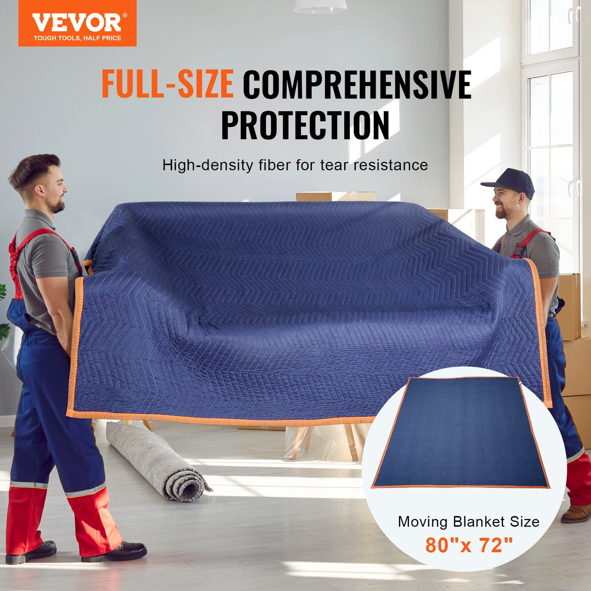 Moving Blankets, 2032 x 1829 mm, 29.5 kg/dz, 12 Packs, Professional Non-Woven & Recycled Cotton Packing V952-DCBYT80X72IN5J3EWV0