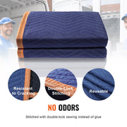 Moving Blankets, 2032 x 1829 mm, 29.5 kg/dz, 12 Packs, Professional Non-Woven & Recycled Cotton Packing V952-DCBYT80X72IN5J3EWV0