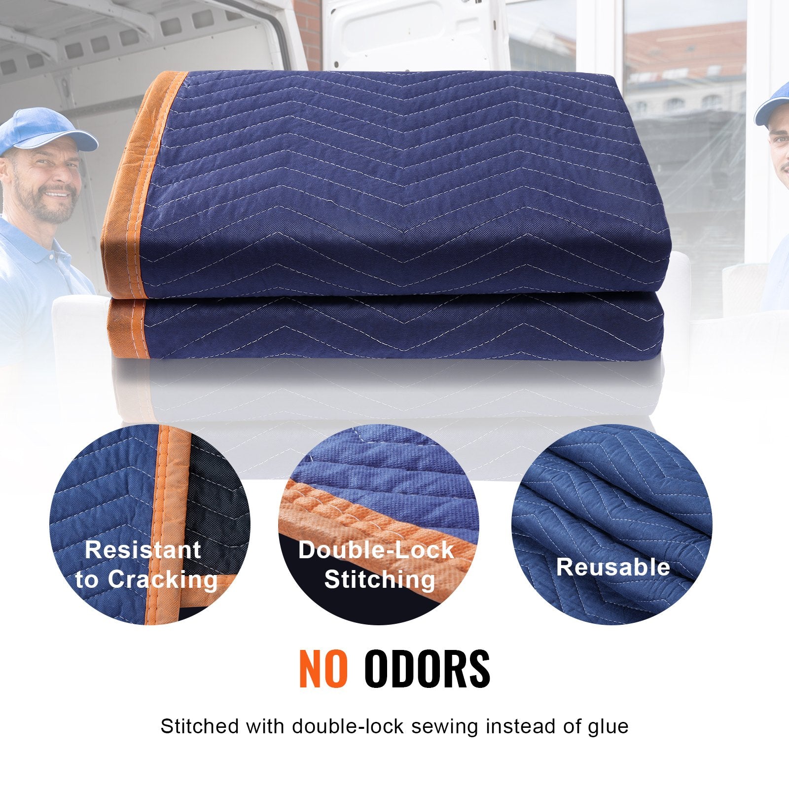 Moving Blankets, 2032 x 1829 mm, 29.5 kg/dz, 12 Packs, Professional Non-Woven & Recycled Cotton Packing V952-DCBYT80X72IN5J3EWV0