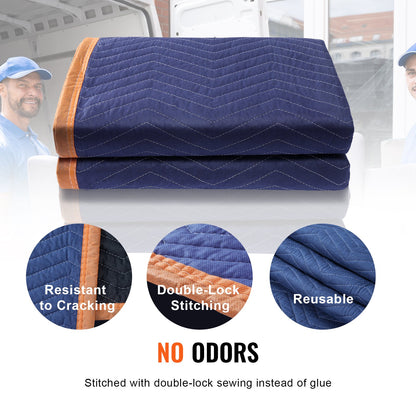 Moving Blankets, 2032 x 1829 mm, 29.5 kg/dz, 12 Packs, Professional Non-Woven & Recycled Cotton Packing V952-DCBYT80X72IN5J3EWV0