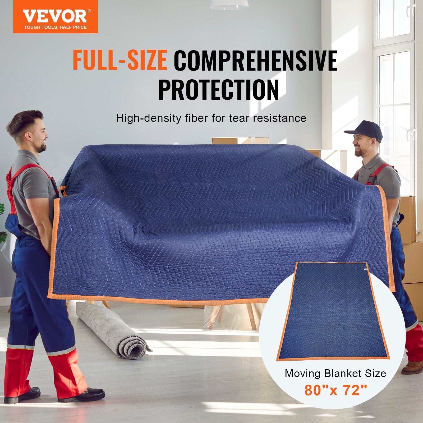Moving Blankets, 2032 x 1829 mm, 15.6 kg/dz, 12 Packs, Professional Non-Woven & Recycled Cotton Packing V952-DCBYT80X72INUDL28V0