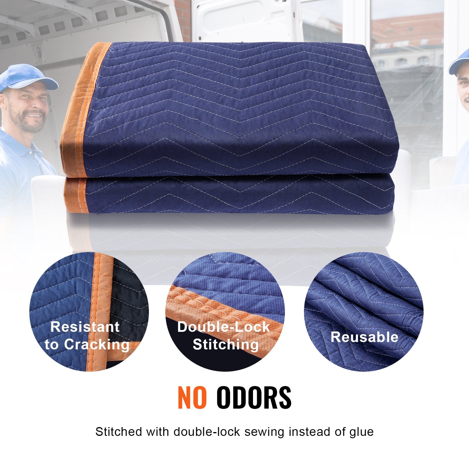 Moving Blankets, 2032 x 1829 mm, 15.6 kg/dz, 12 Packs, Professional Non-Woven & Recycled Cotton Packing V952-DCBYT80X72INUDL28V0