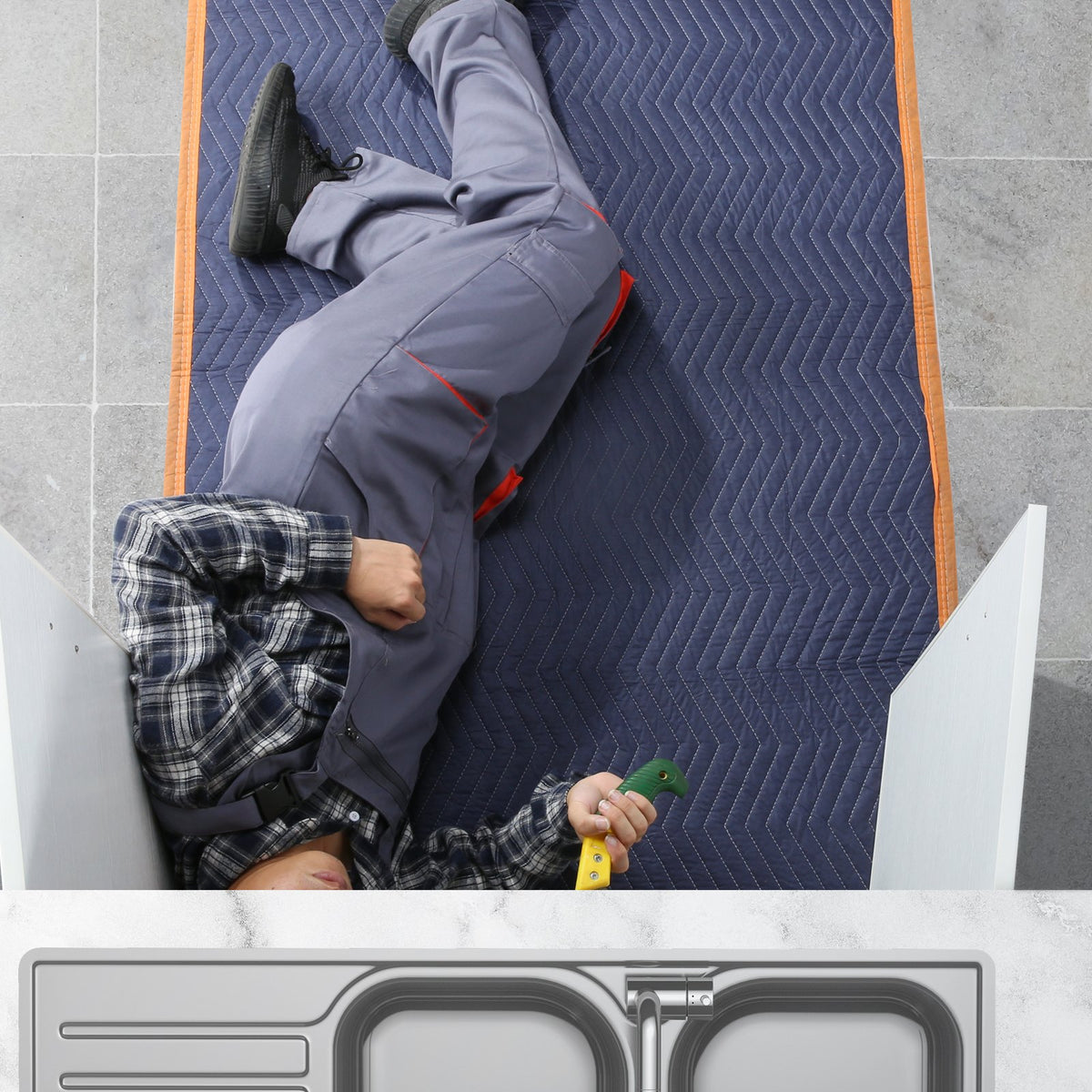 Moving Blankets, 2032 x 1829 mm, 15.6 kg/dz, 12 Packs, Professional Non-Woven & Recycled Cotton Packing V952-DCBYT80X72INUDL28V0