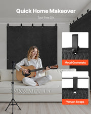 Sound Dampening Blankets, Soundproof Curtains with 2032 x 1219 mm, Soundproof Blanket with Grommets, Studio V952-DCBYTL96W48I9SVVT001V0