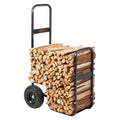 Firewood Log Cart Wood Mover Hauler 250 lbs Capacity on PU Wheels Dolly V952-DCCH43XH27XWHHAHJV0