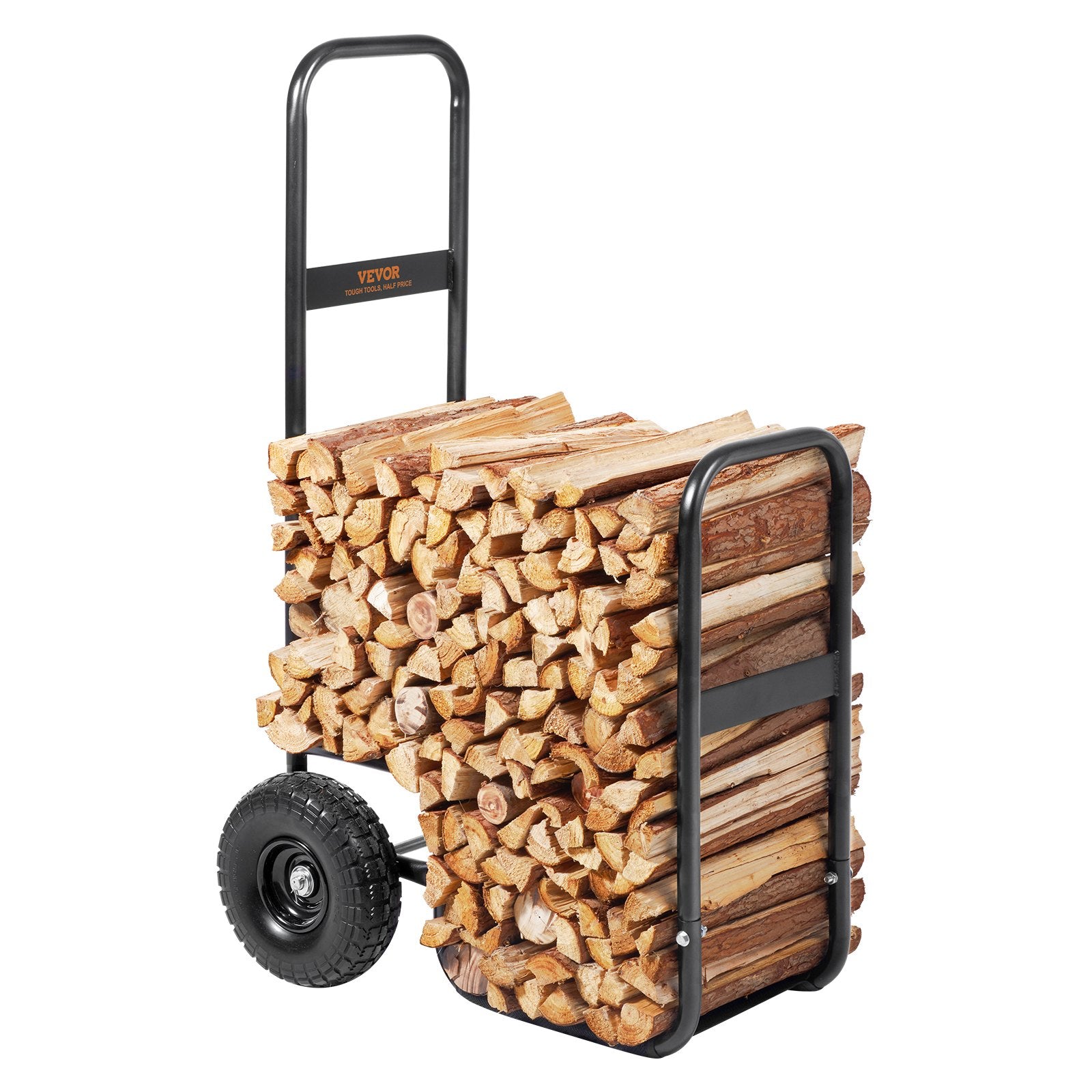 Firewood Log Cart Wood Mover Hauler 250 lbs Capacity on PU Wheels Dolly V952-DCCH43XH27XWHHAHJV0