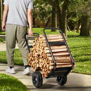 Firewood Log Cart Wood Mover Hauler 250 lbs Capacity on PU Wheels Dolly V952-DCCH43XH27XWHHAHJV0