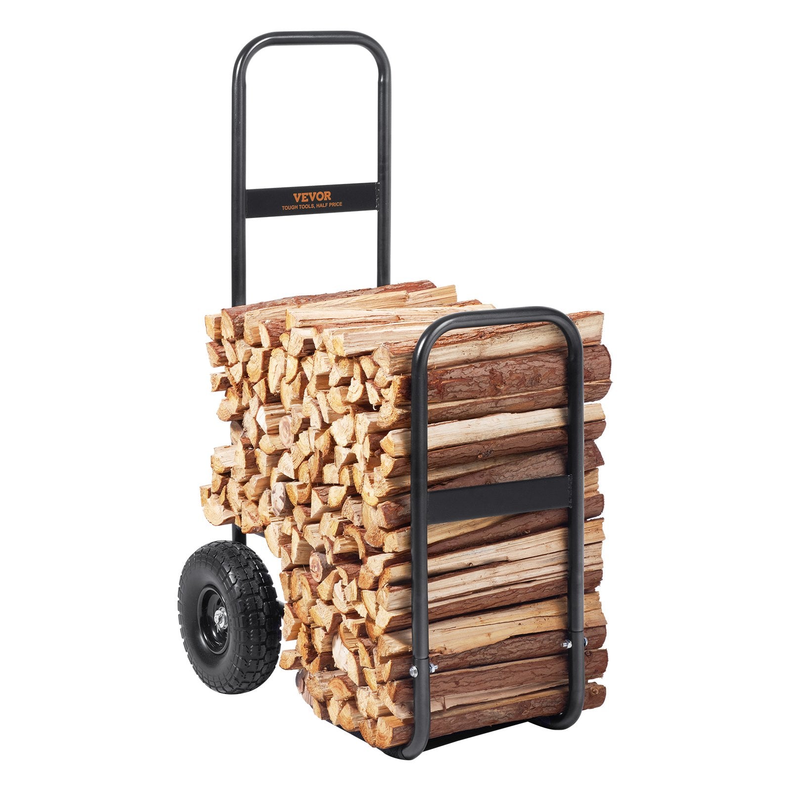 Firewood Log Cart Wood Mover Hauler 250 lbs Capacity on PU Wheels Dolly V952-DCCH43XH27XWHHAHJV0