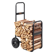 Firewood Log Cart, 113 kg Load Capacity, Outdoor and Indoor Wood Rack Storage Mover with Pneumatic Rubber V952-DCCH43XH27XWYTWGDV0