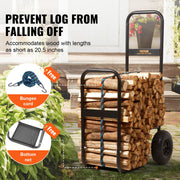 Firewood Log Cart, 113 kg Load Capacity, Outdoor and Indoor Wood Rack Storage Mover with Pneumatic Rubber V952-DCCH43XH27XWYTWGDV0