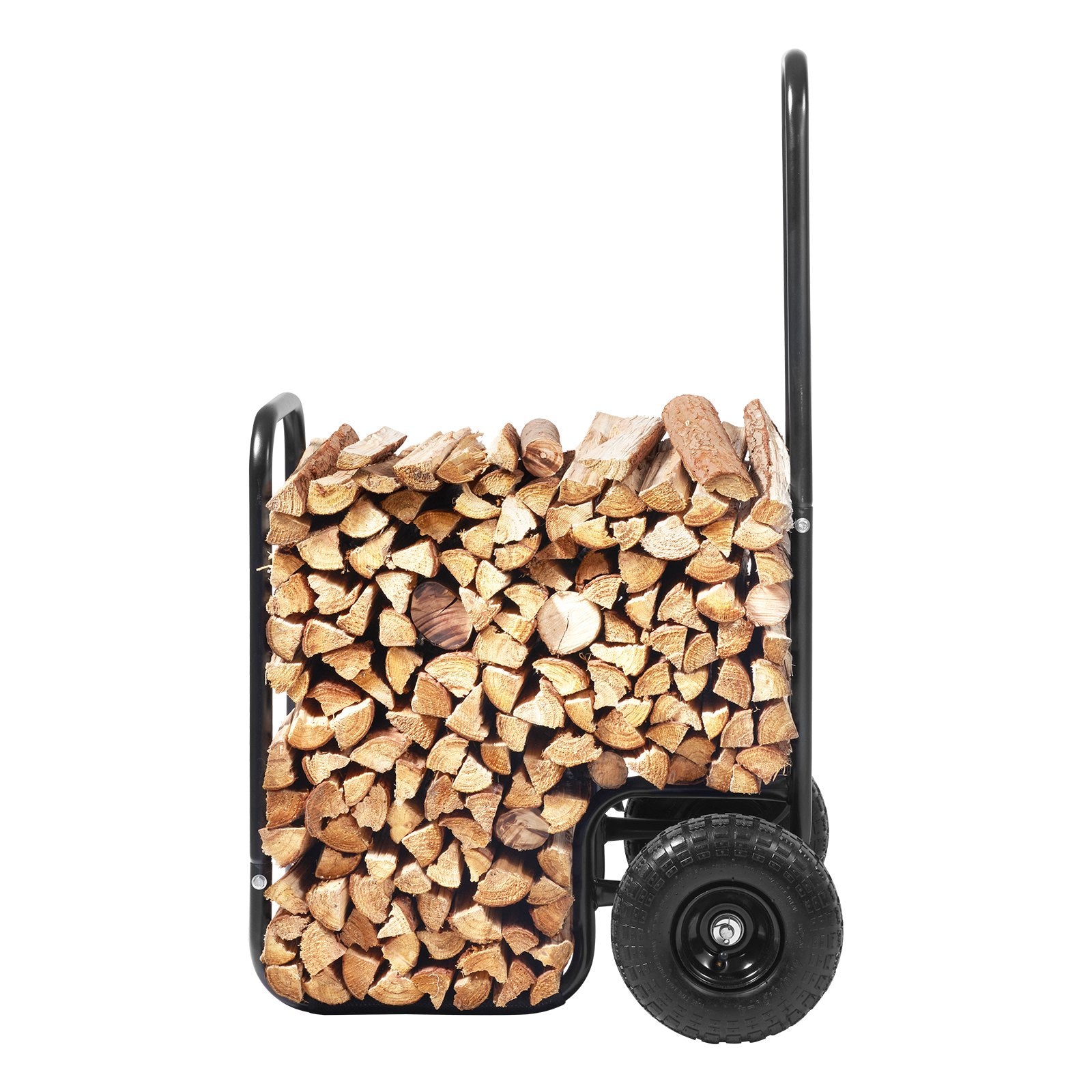 Firewood Log Cart, 113 kg Load Capacity, Outdoor and Indoor Wood Rack Storage Mover with Pneumatic Rubber V952-DCCH43XH27XWYTWGDV0