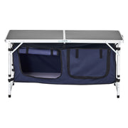 Camping Kitchen Table, Folding Outdoor Cooking Table, 3 Adjustable Height, Aluminum Lightweight Portable Cook V952-DCCWJKLSLSBY357B3V0