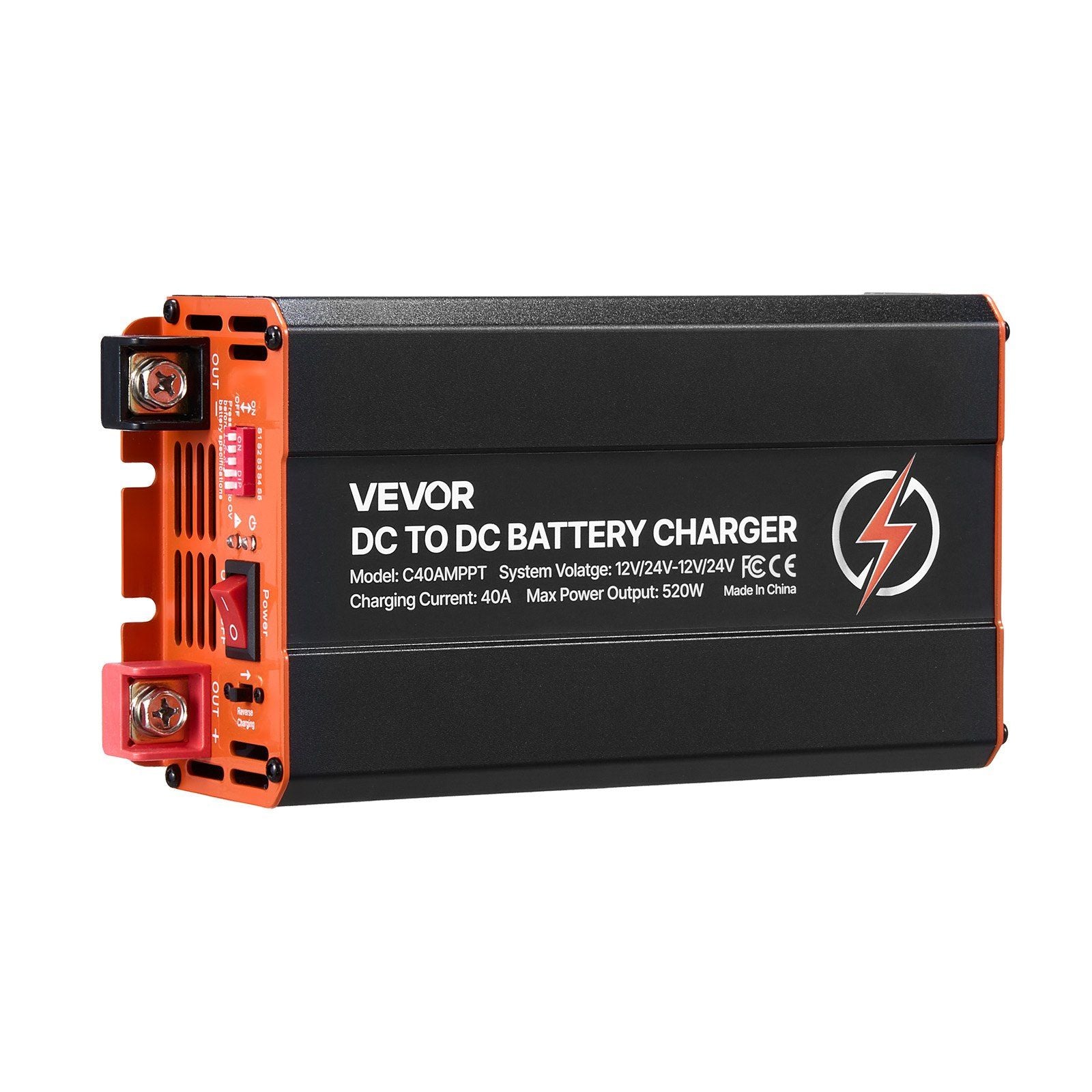DC to DC Charger with MPPT, 520W, 40A On-Board Battery Charger, Solar Panel/Alternator Dual Input, Smart V952-DCDCSDY12V2422Q4J001V9